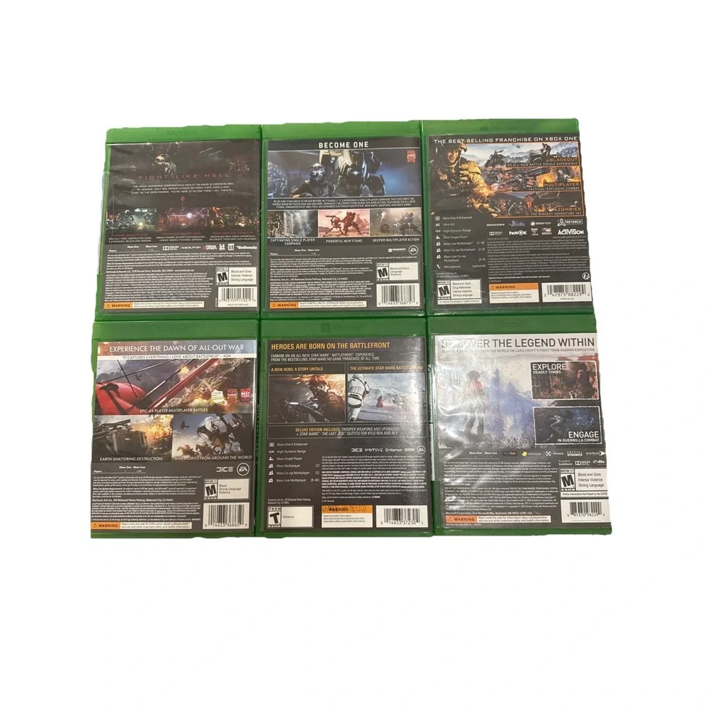 Microsoft XBox Video Game Bundle 6-Doom/Titanfall‎ 2/Battlefront II/Call Duty/+2